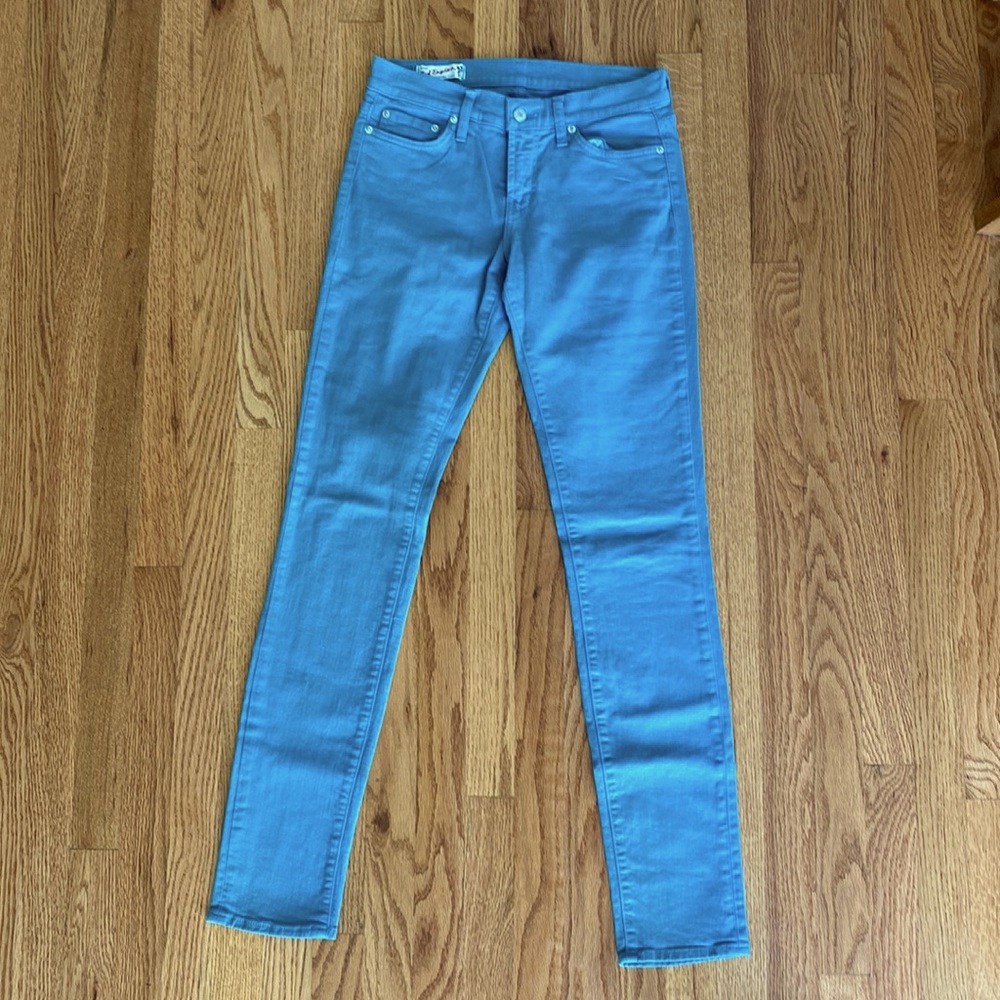 Red Engine vintage original denim, light teal, size 28.